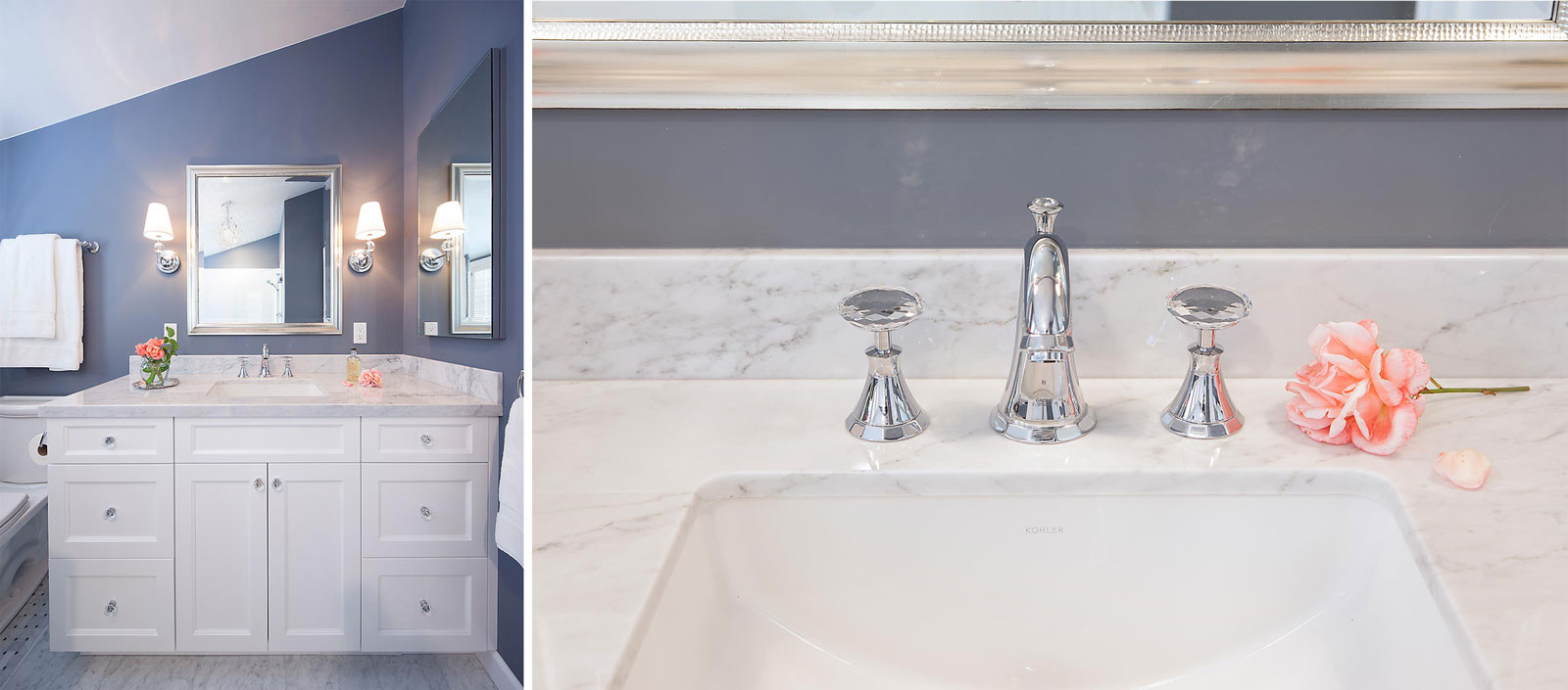Countertops You'll Crave for Your Bathroom Renovation - Bathroom Renovation - Carrara Marble - Custom Kitchens