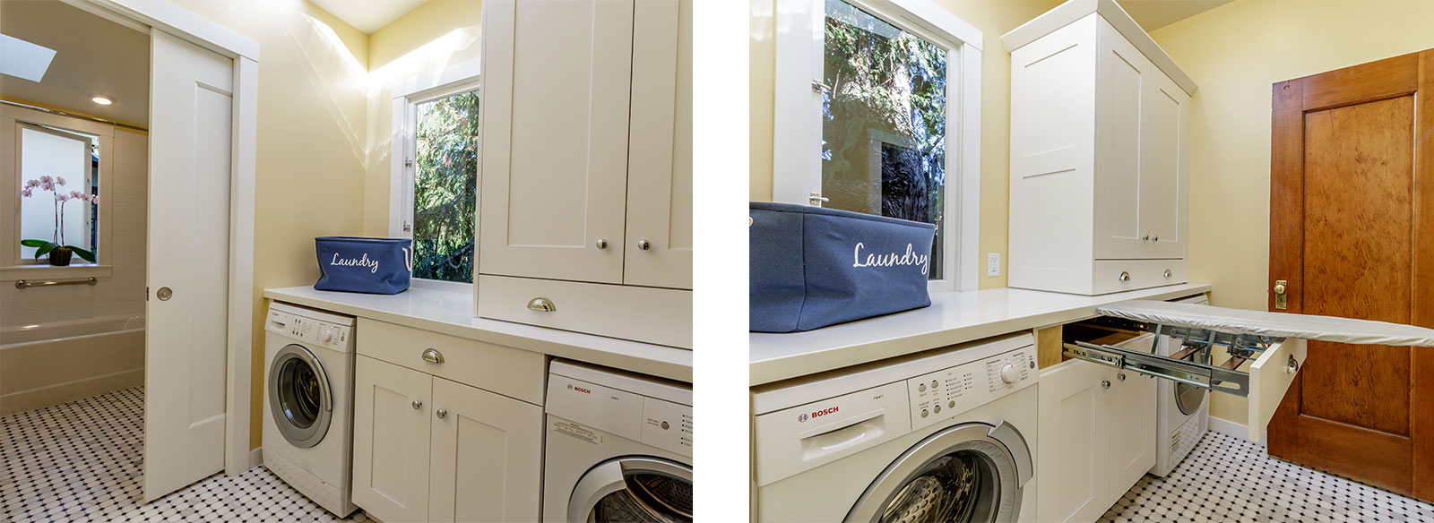 Custom, Clean, and Clever Laundry Room Ideas - Home Remodeling - Harmoni Cabinetry - Custom Kitchens