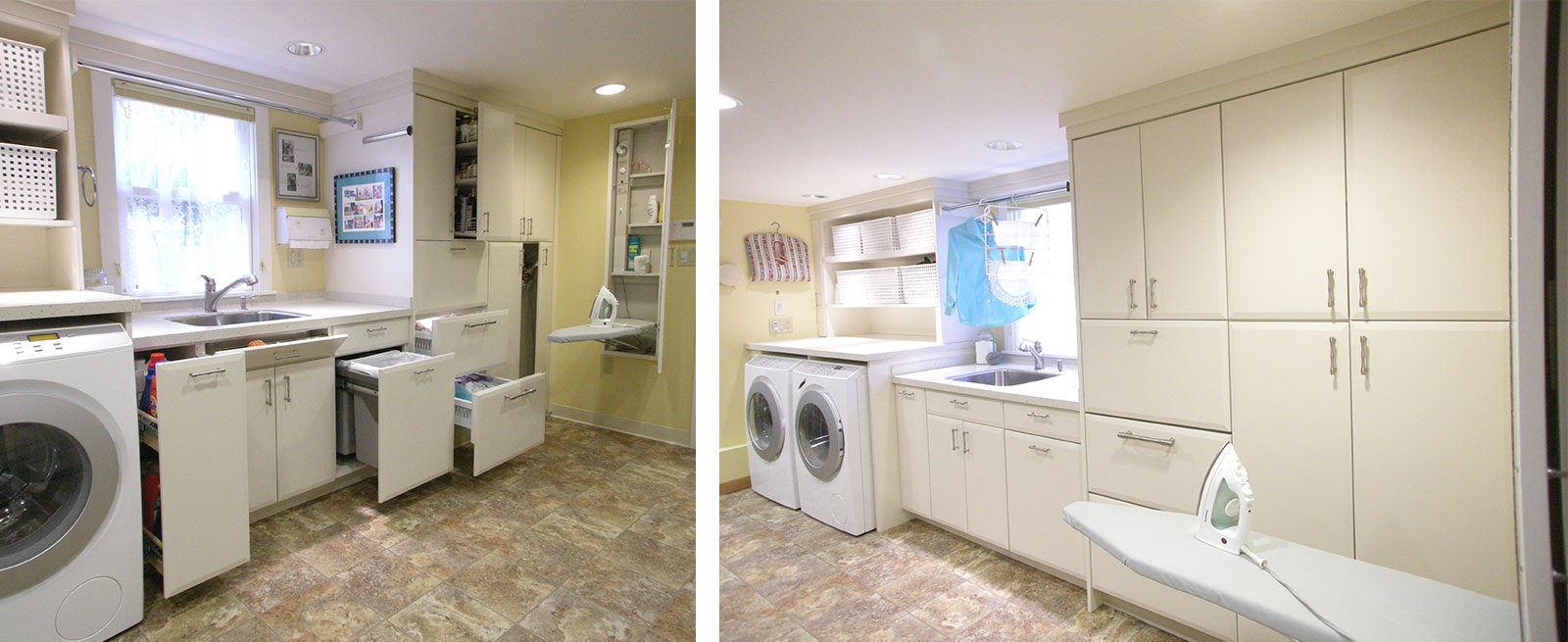 Custom, Clean, and Clever Laundry Room Ideas - Home Remodeling - Corian Countertops - Custom Kitchens