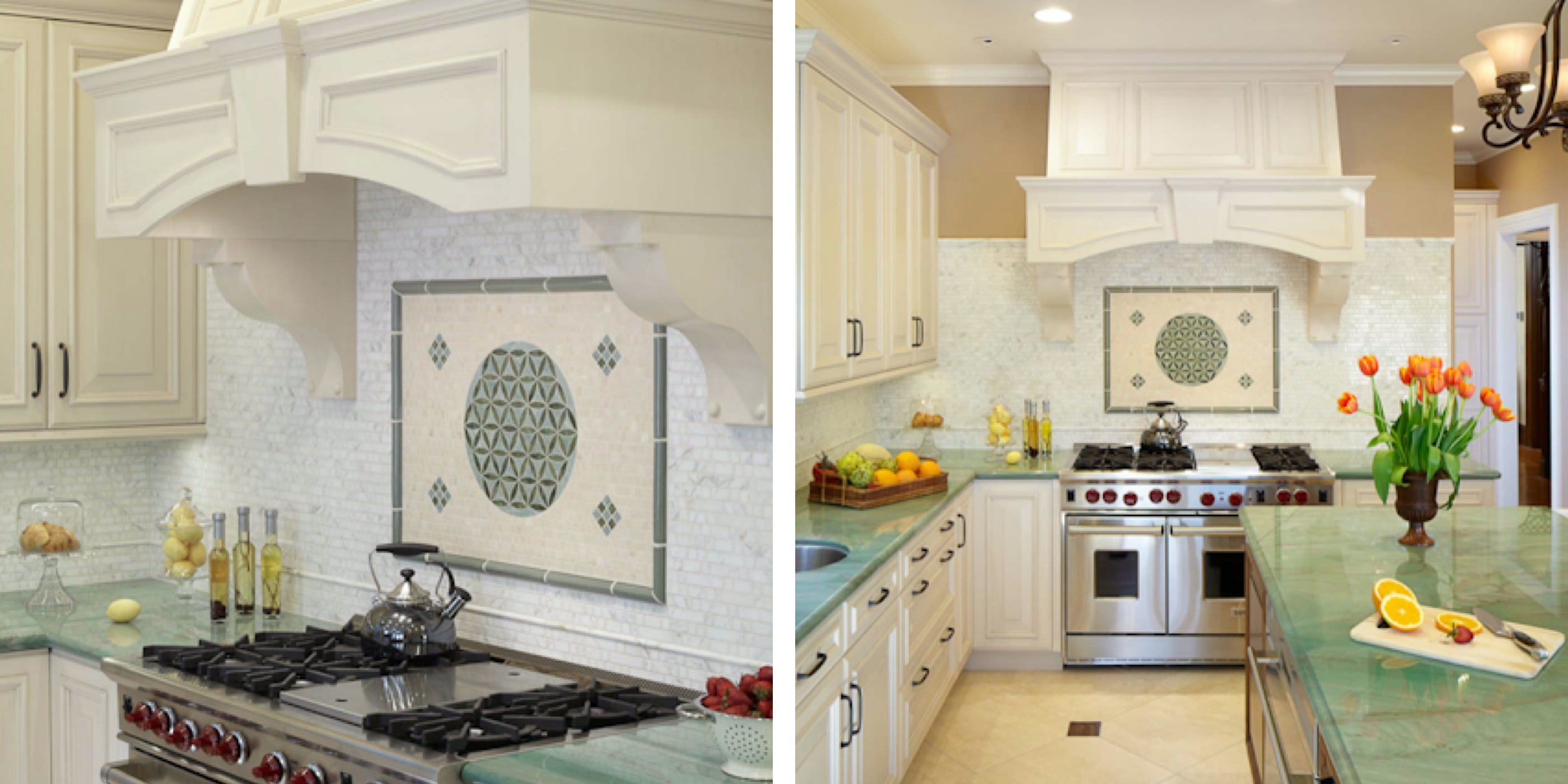 The Top High-End Backsplash Designs in the East Bay Area - Victorian Kitchen with Tree of Life Tile Design
